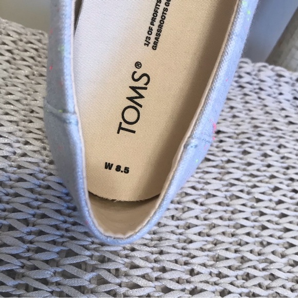 NWT Toms Alpargata Flats in Light Blue Speckled Linen - Picture 15 of 16